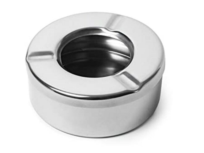 Cendrier inox - 9x3,5 cmh